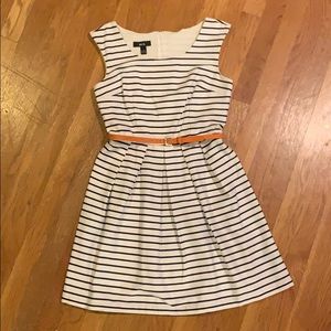 Nordstrom White and Navy Striped Dress
